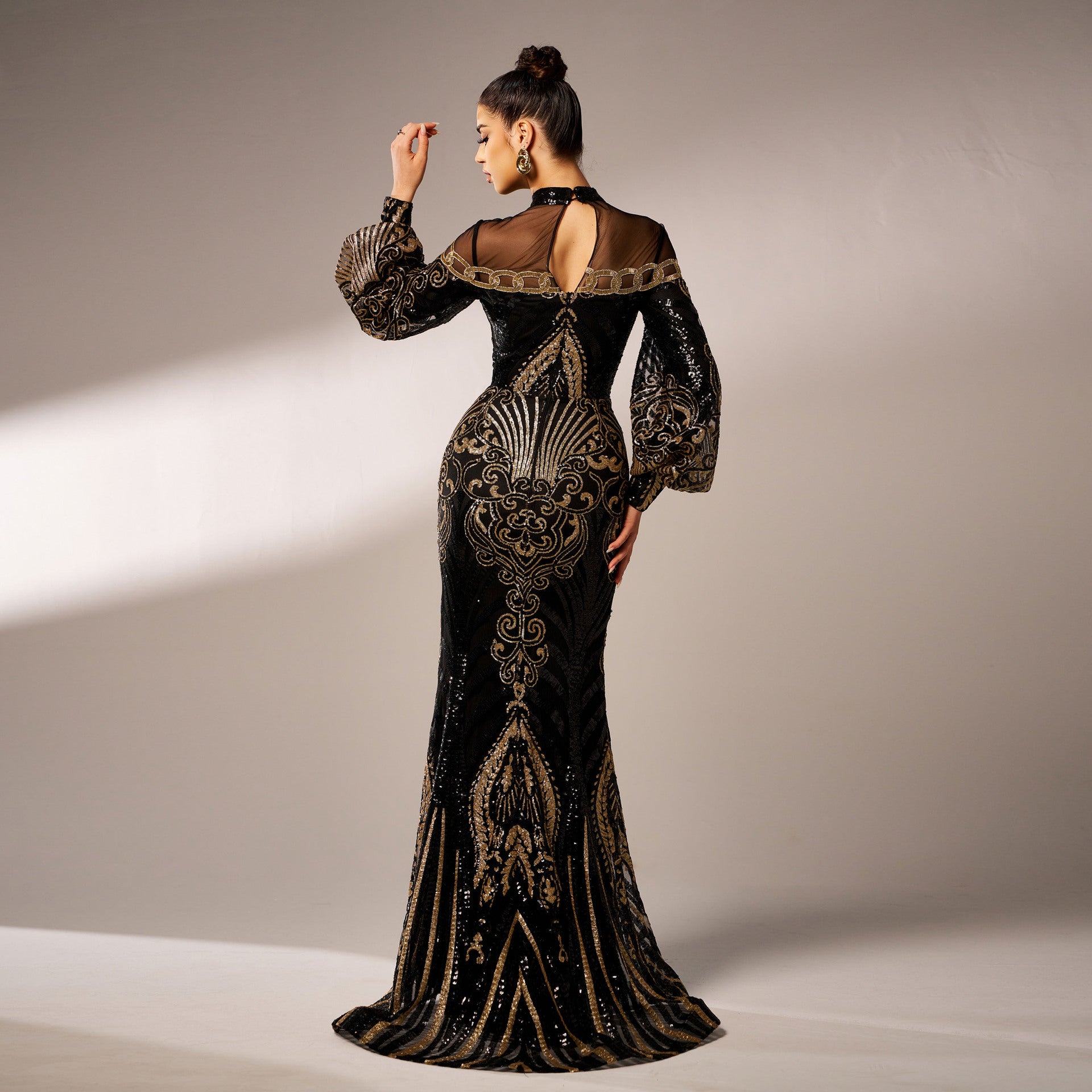 Valeria Sequin-Embellished Sihouette Gown