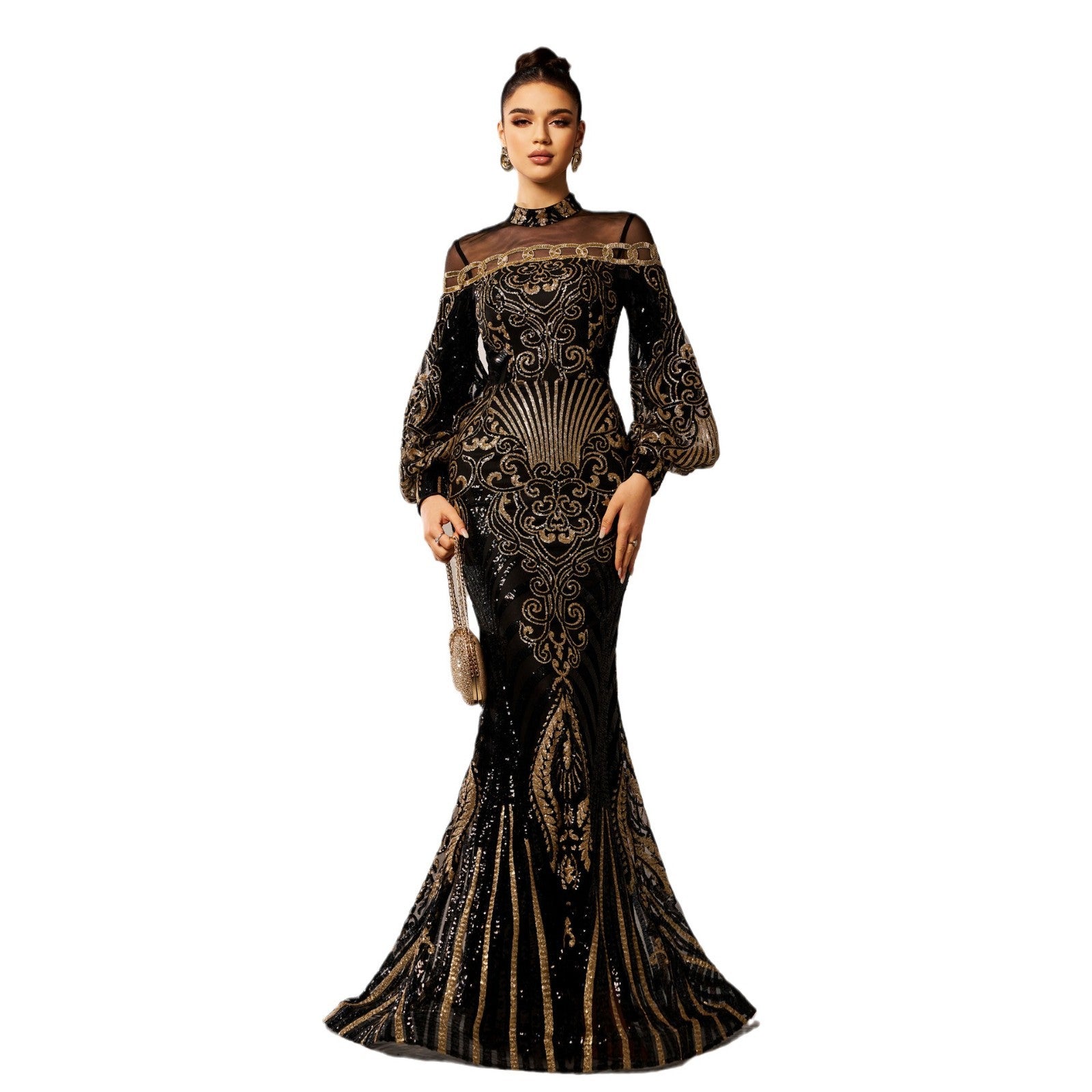Valeria Sequin-Embellished Sihouette Gown